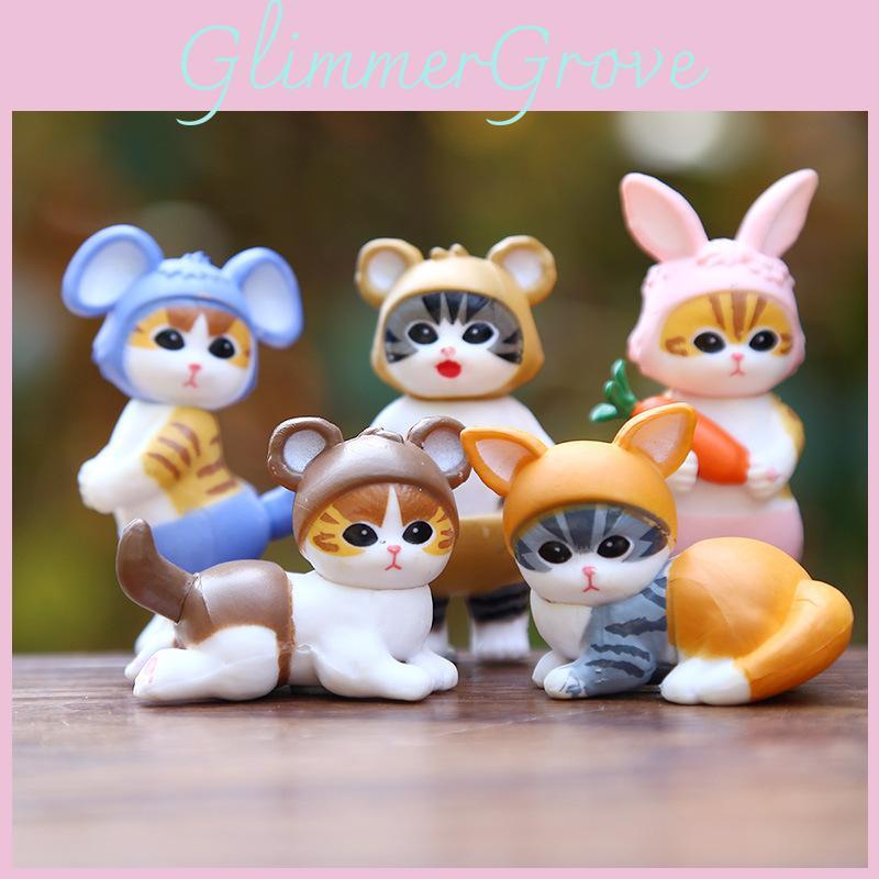 Japanese Style Cat Pvc Blind Box Collectible Toy With Bunny Ears Cute Animal Kids Decor