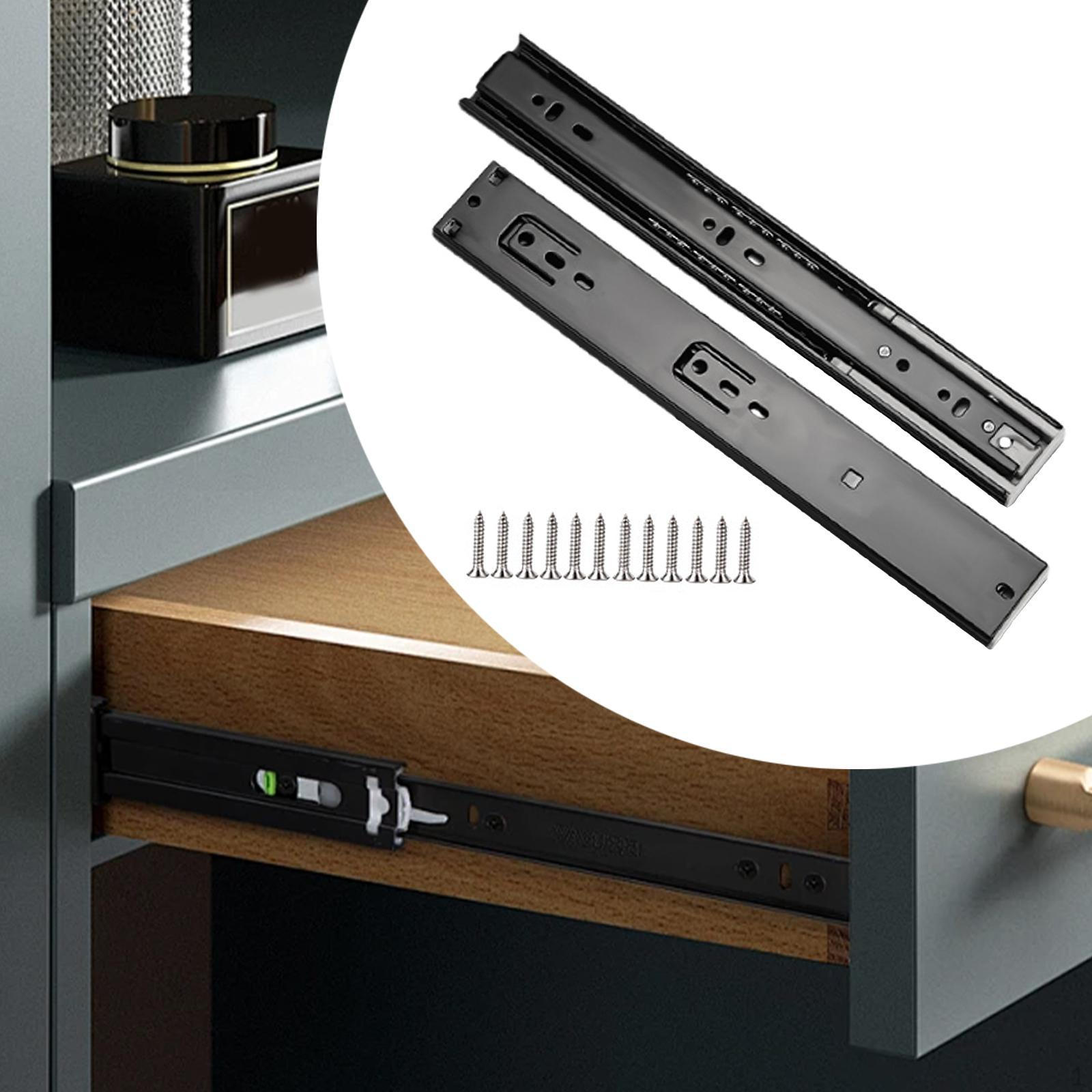 

2 шт. направляющие для ящиков шкафа 3 секции фурнитура практичная тихая простая замена 18 Inch