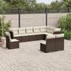 VidaXL Garden Lounge Set with Cushions 10 Pcs, Patio Sofas, Patio Furniture Set, Outdoor Furniture, Brown 3217803