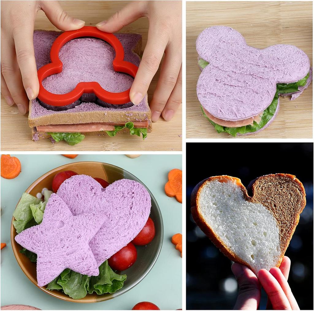 Sandwich Cutters for Kids Set with Sealer DIY Cookie Bread Mold Cutter Shapes Christmas Tree Sandwich Makers Lunch Bento Box