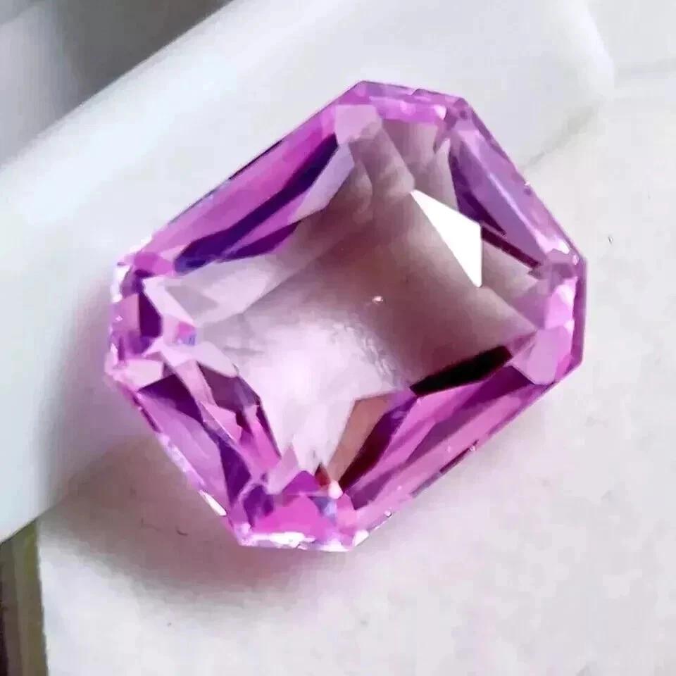 Pink Sapphire Natural 10+ Ct Radiant Cut AAA Certified Loose Gemstone