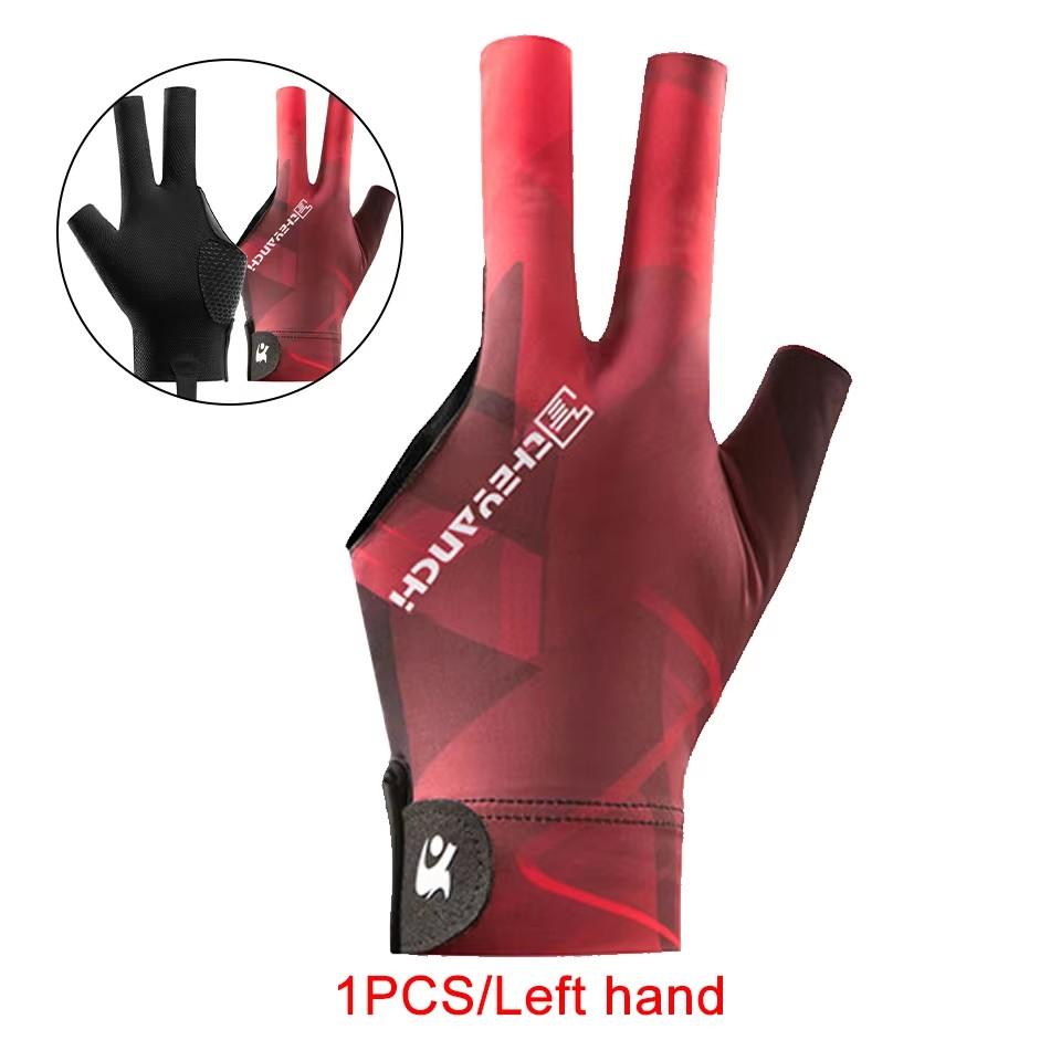 Loogeel 1Pcs Open Finger Billiard Gloves Breathable Snooker Pool Gloves Three Fingers Non-Slip Sports