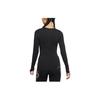 (WMNS) Nike Solid Color Round Neck Slim Fit Long Sleeves Black Gym Clothes Women's DD0594-010