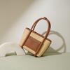 New Woven Bag Handbag Niche Splicing Cowhide Shoulder Messenger Bag Women's Bag