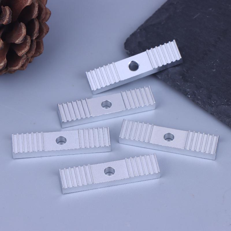 2/5Pcs Reprap Diy 2Gt/S2M Timing Belt Fixing Piece Aluminum Alloy Tooth Pitch Clamp Fixed Clip Cnc 9*40Mm For 3D Printer Part