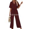 Women Short Sleeve Jumpsuit with Drawstring Waist Multi Colors Casual Summer Romper