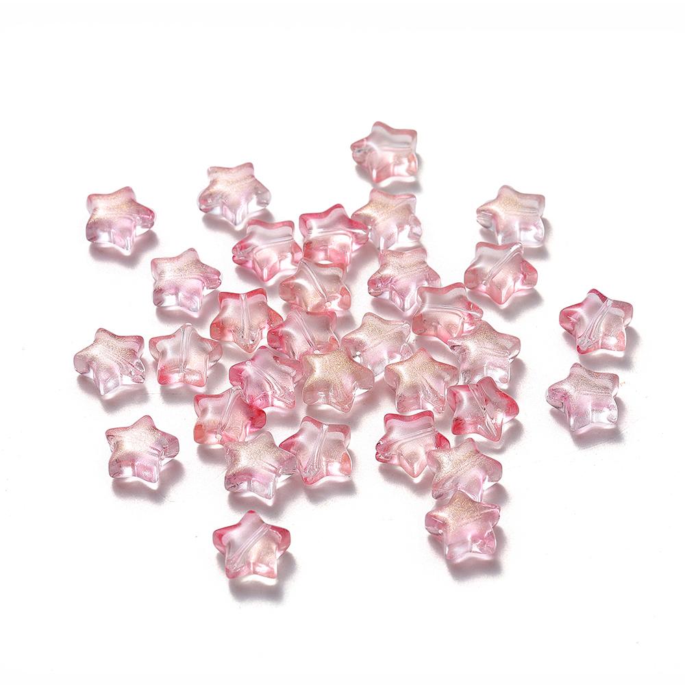 30Pcs 8/9mm AB Color Five-pointed Star Beads Czech Glass Loose Spacer Beads for Jewelry Making Hairpin Handmade DIY Accessories