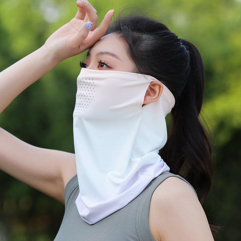 Gradient Colors Breathable Soft Ice Silk Uv Sun Protection Face Mask Summer Outdoor Cycling Hiking Unisex Face Scarf
