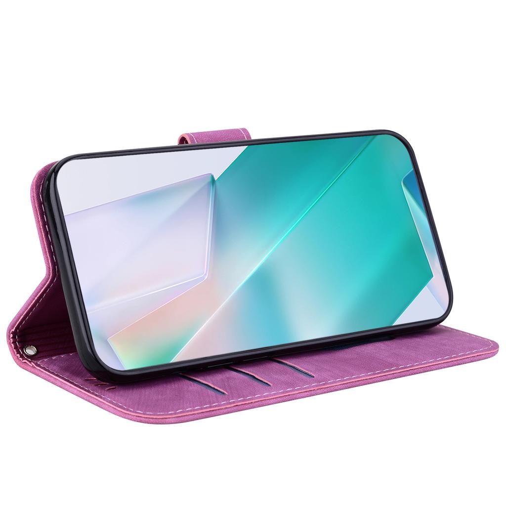 For Samsung Galaxy A07 5G Wallet Case Tiger Imprint Leather Shockproof Phone Cover with Wrist Strap