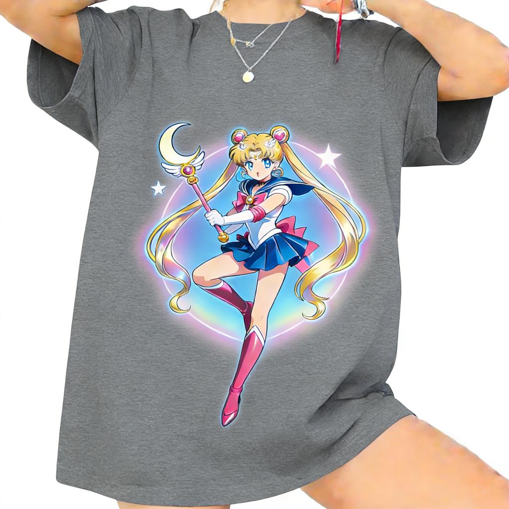New Pretty Girl Warrior Anime Printed Tshirt Summer Unisexs and Unisexs Tshirt Street Style Casual Trendy Short Sleeve Loose