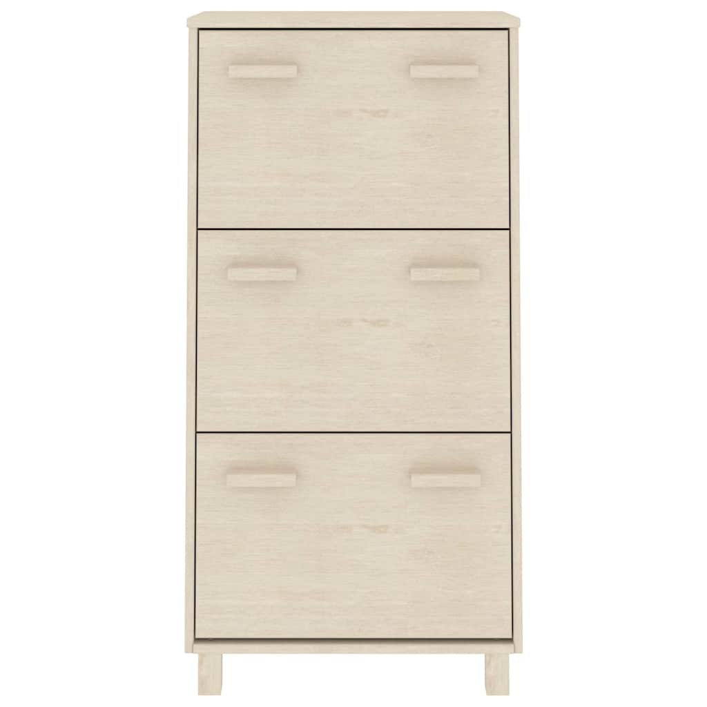 vidaXL Schuhschrank HAMAR Honigbraun 59,5x35x117 cm Massivholz Kiefer