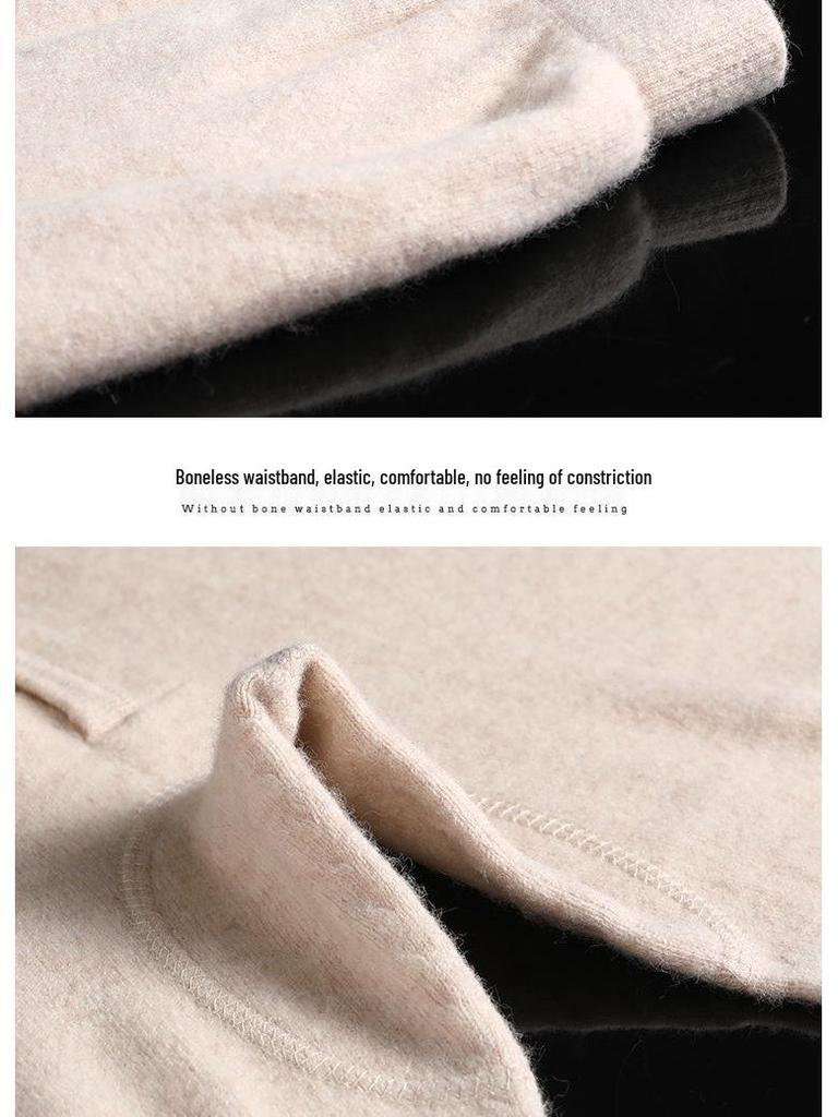 Unisex Ordos City Pure Cashmere Thickened High-Waist Thermal Pants