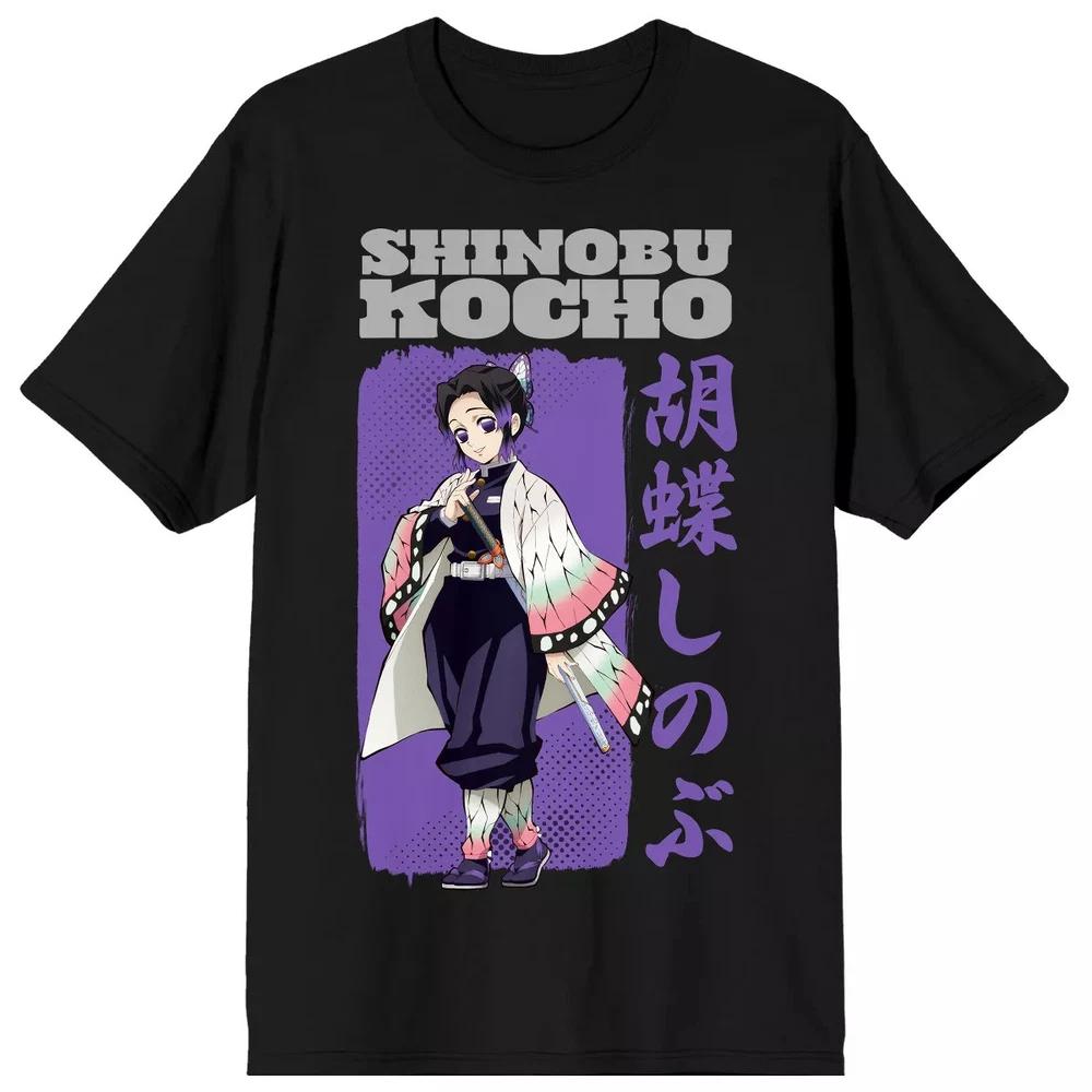 Anime Demon Slayer Shinobu Kocho Black Tshirt S