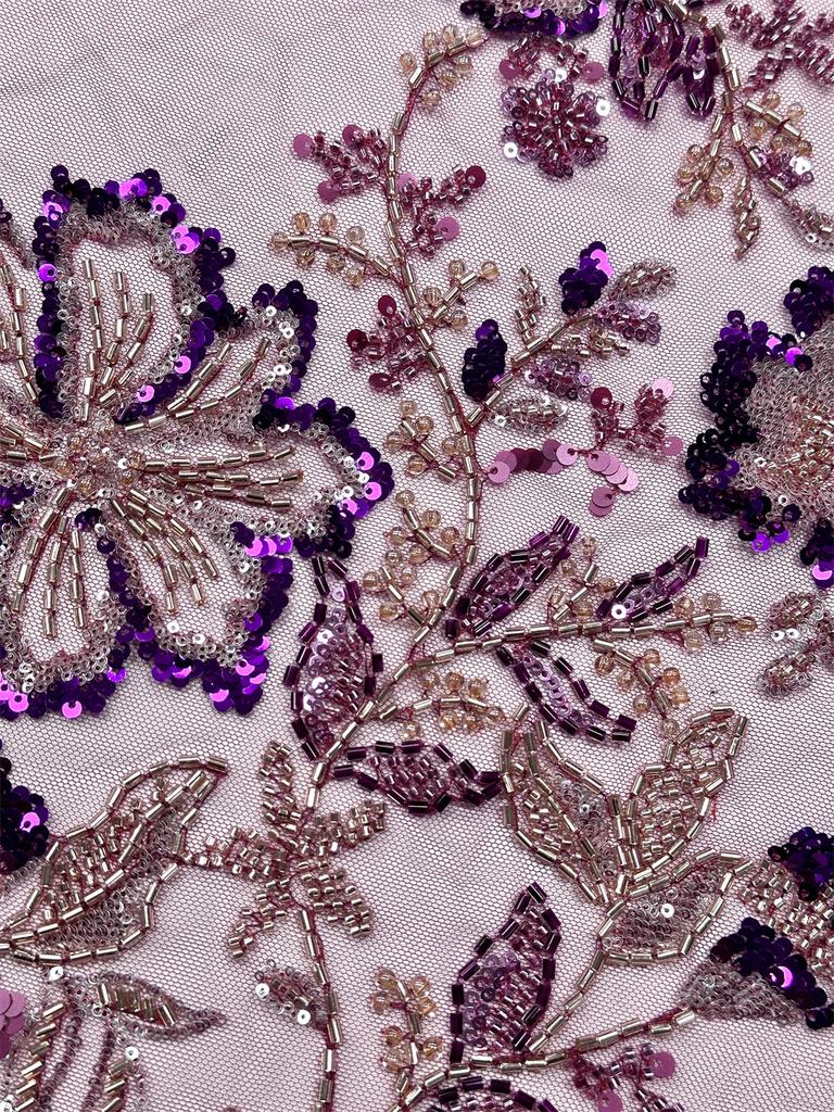 African French Mesh Beaded Lace Fabric 2025 High Quality Nigeria African Tulle Sequin Lace Fabric for Women Evening Party Dress