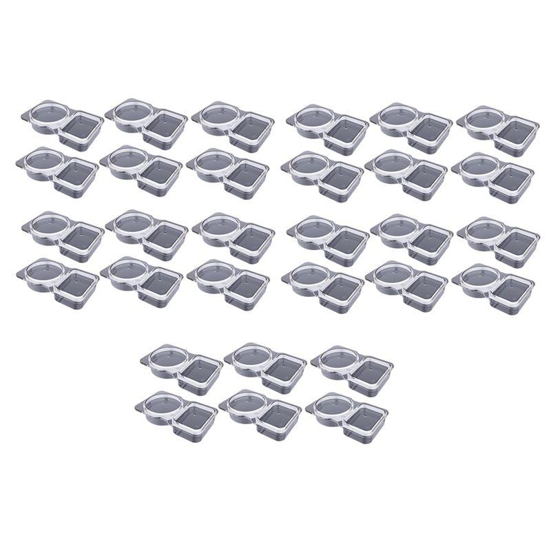 

AEE4-30 PCS Condiment Container With Lid, Disposable Double Compartment Plastic Container For Sauce Snack прозрачный