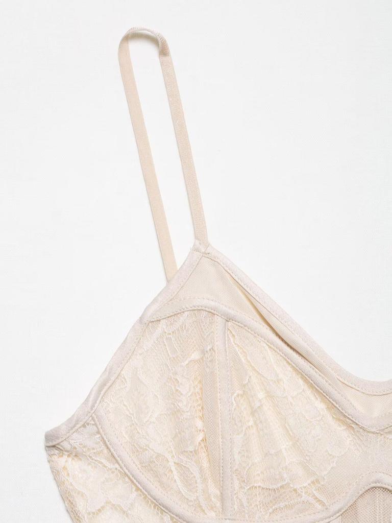 Haut Corset en Dentelle Européen et Américain pour Femmes Printemps 2025