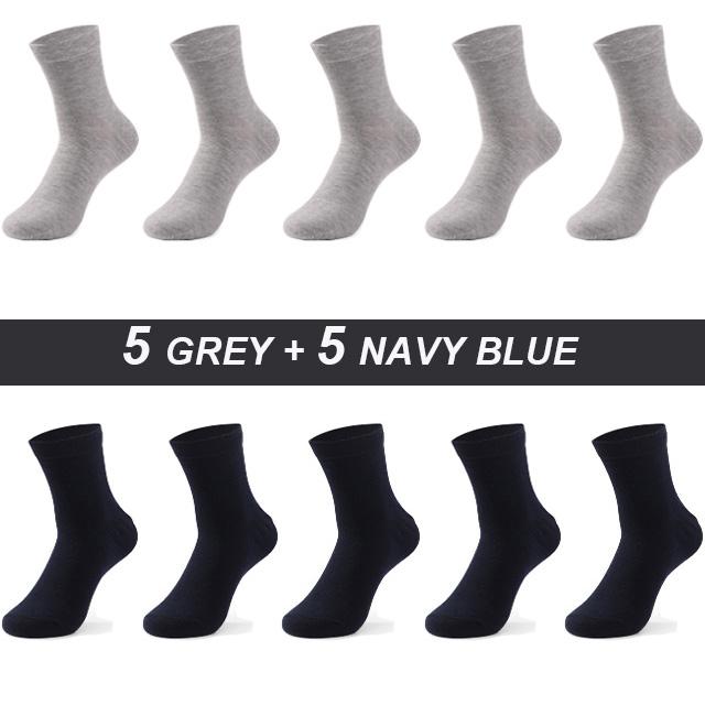 10 Pairs Plus Size Men's Socks Cotton High Quality Black White Business Soft Breathable Winter Male Long Socks New Style