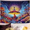 Yeoiat Meditating Alien Mushroom Tapestry Fantastic Wonderland Wall Hanging Aesthetic Decor for Bedroom Dorm Living Room, 60x44 Inch
