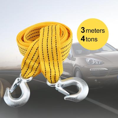 3M 3Tons Car Towing Rope Tow Strap Nylon Alloy Steel Hook Emergency Rescue Tools Accessories For Trailer Off Road 4x4 Motorcycle