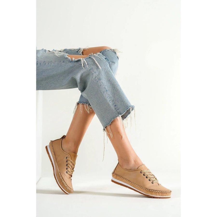 Dámská měkká stélka z pravé kůže Pohodlné ležérní boty ploché