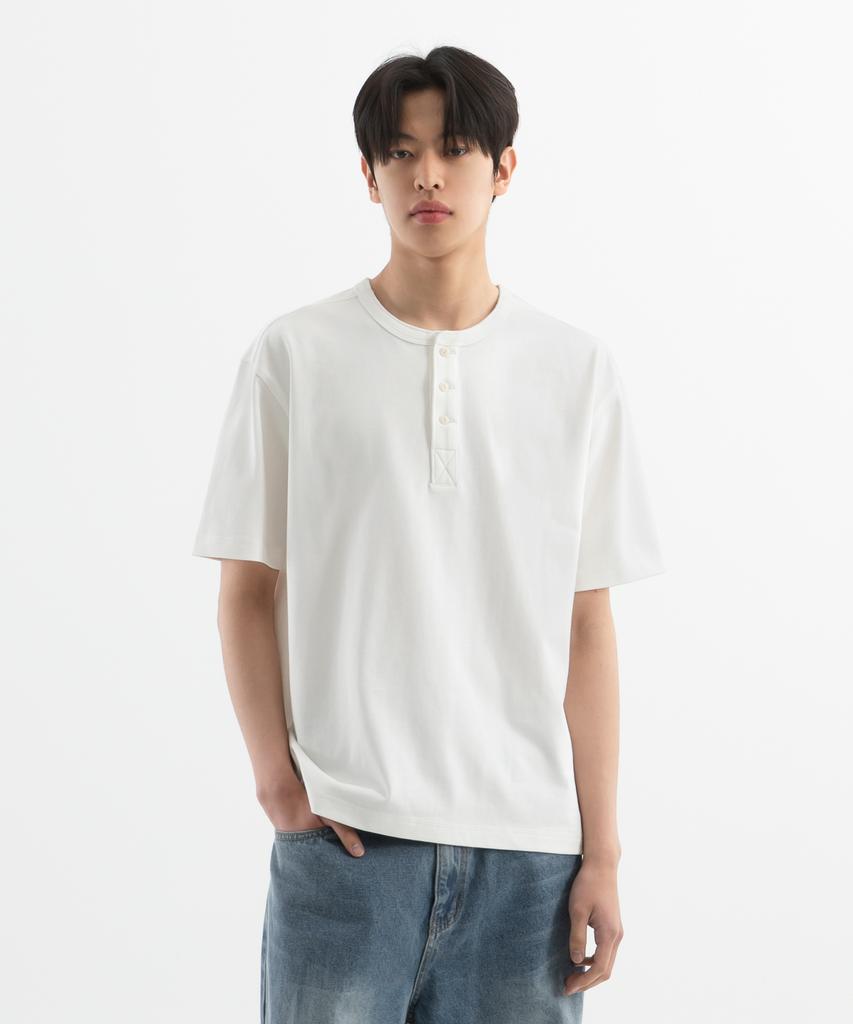 BRENSON Rigid Henley Neck Short Sleeve Tee ( 4 Colors )