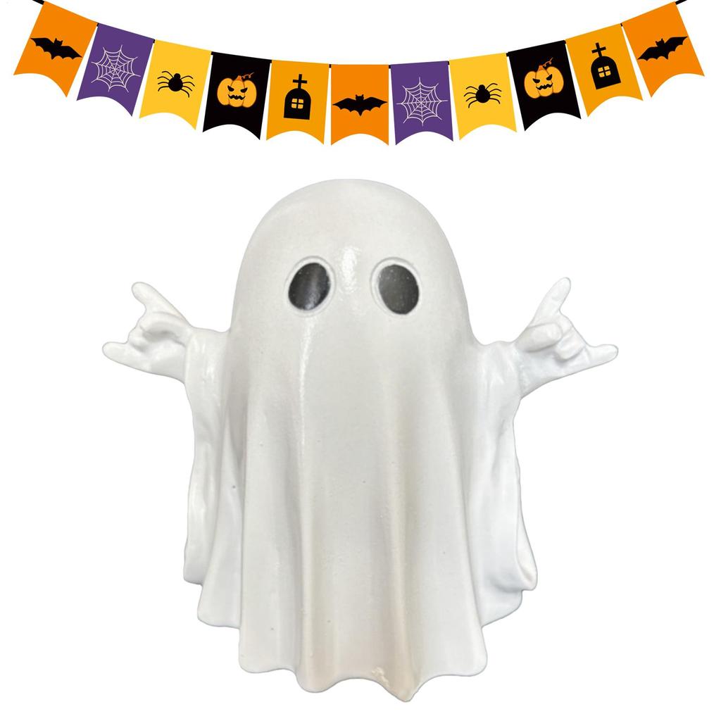 Halloween Small Ghost Decor Cute White Ghost Party Decoration Courtyard Ornaments Spooky Halloween Decorations Table Ornaments