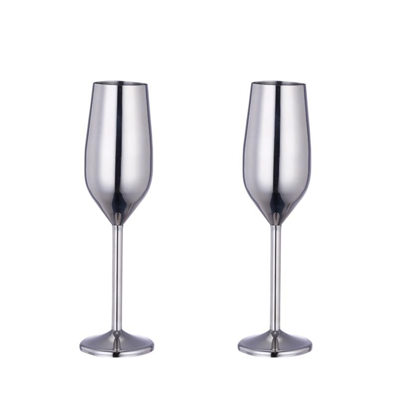 

2/4 шт. бокал для шампанского из нержавеющей стали 304, высокий бокал для салона, ресторана KTV, креативный европейский легкий бокал класса люкс для вина 220 мл