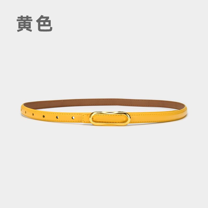 Four Seasons Available New Women'S Small Belt Multi Color Versatile Thin Belt Paired With Jeans Belt, Leather Second Layer Cowhide Belt