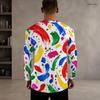 Men Plus Size Round Neck Long Sleeve Printed White T Shirt Casual Pullover