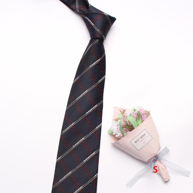 Navy Blue Series Oblique Striped Tie Men'S Business Flower 8Cm Polyester Silk Tie