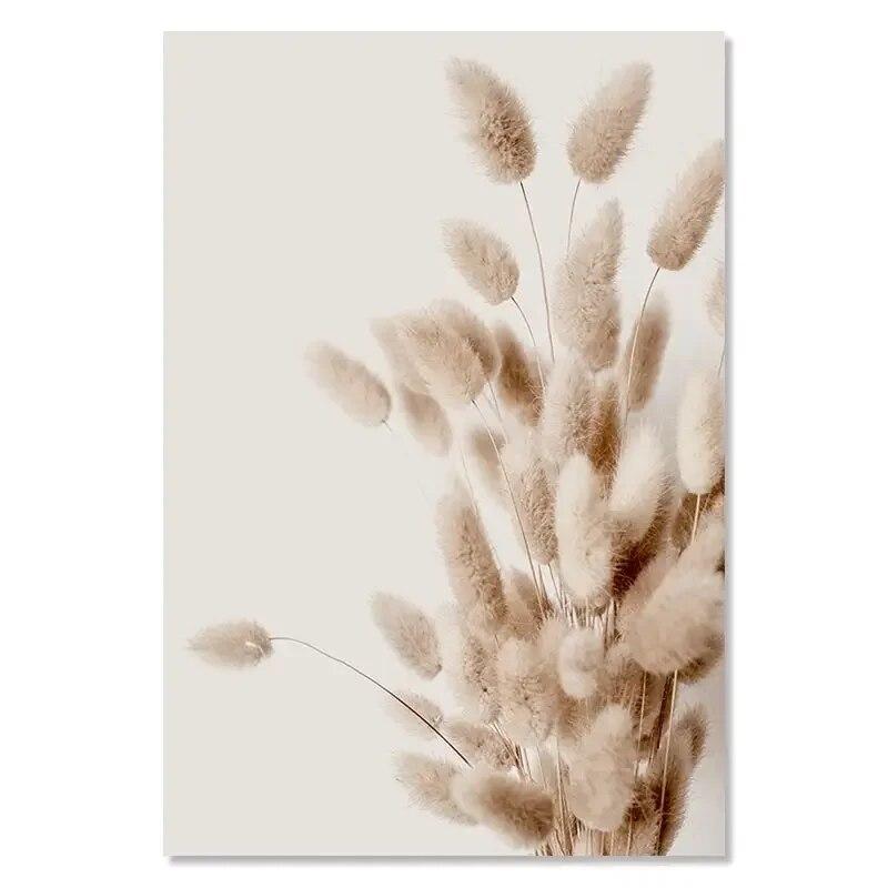 Beige Pampas Canvas Poster Shell Reed Leaf Modern Wall Art Prints Dried Flowers Print Pictures Nordic Posters Living Room Decor