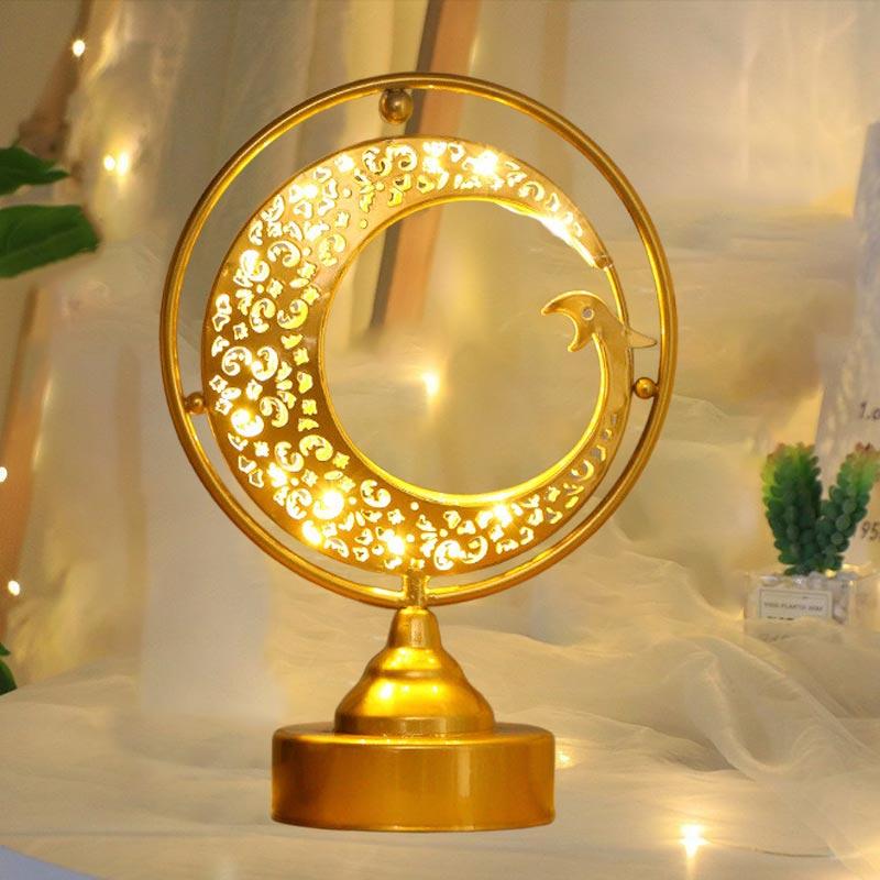 Eid Mubarak Iron Art Moon Star Led Hollow Light Ramadan Decoration 2026 Home Islamic Muslim Festival Party Supplies Eid