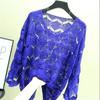 Camisa de Seda de Hielo Top de Protección Solar Hueco de una Pieza con Suéter de Punto Fino Suéter Holgado para Mujer Hueco Ligero y Transpirable