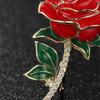 Bo Xin Yun Valentine's Day Rose Brooch: High-end Enamel Zirconia Floral Pin Corsage