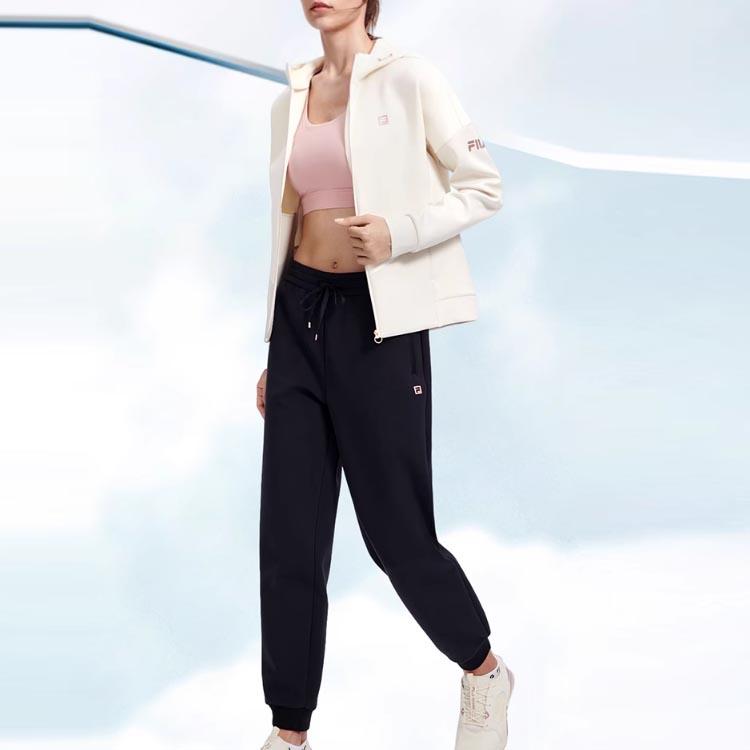 FILA Athletics Solid Color Simple Cuffed Fitness Pants Women pants Dark-Blue A11W311603F-NV