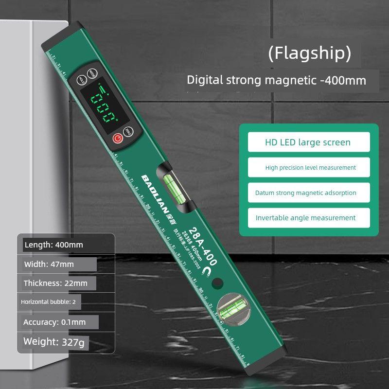 

Лазерный уровень с цифровым дисплеем Baolian, лазерная горизонтальная линейка, инклинометр, измерительный инструмент, гониометр для измерения уклона [Aluminum alloy] Digital strong magnetic/400mm