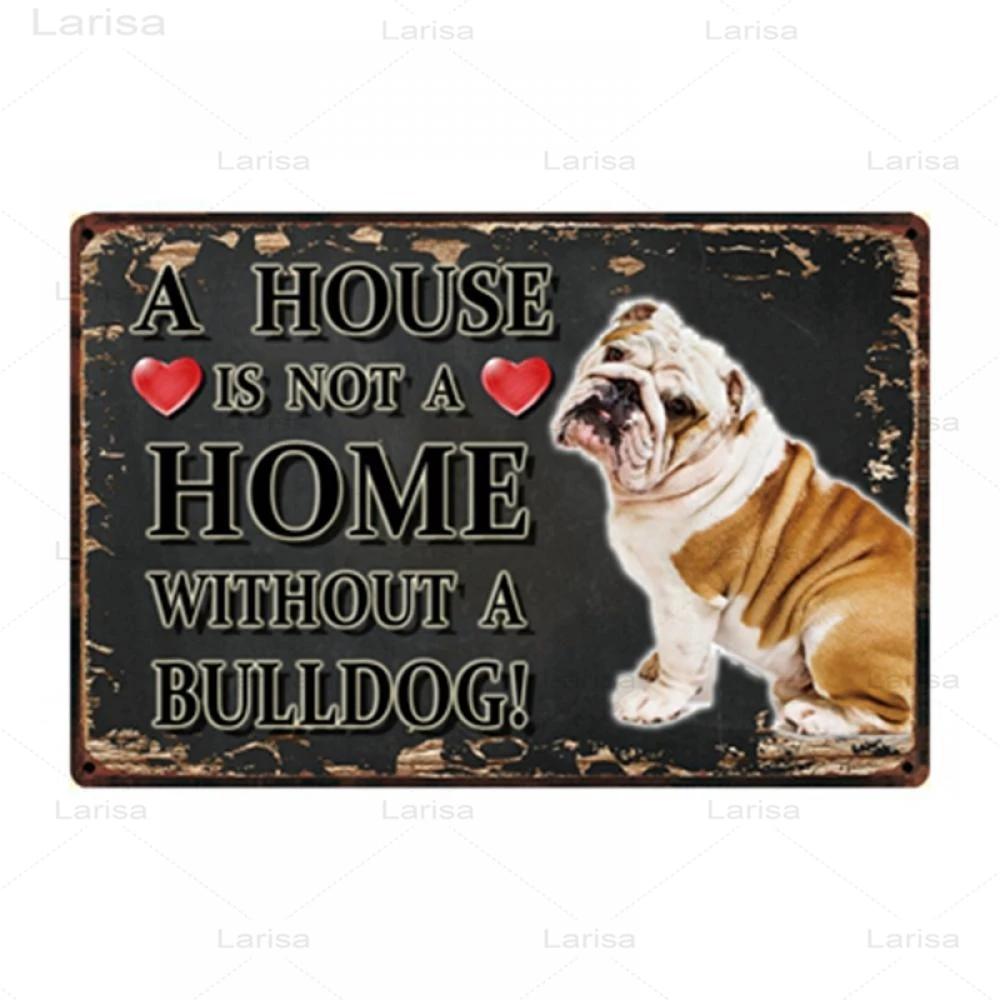 Pets Animal Dog Metal Poster Pitbull Bulldog Chihuahua Tin Sign Vintage Plate Home Decor Bar Pet Shop Wall Art Metal Painting