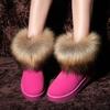 Fox Fluffy Snow Boots, Women's Cotton Boots, Plush Thermal Women's Shoes, Winter Mid-low Cotton Shoes