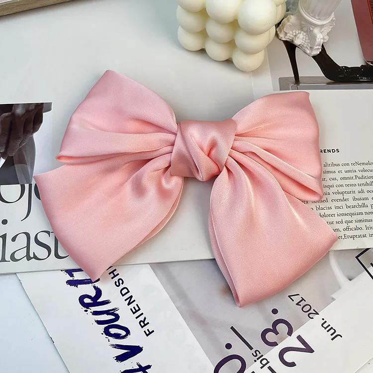 Big Hair Bow Ties Hair Clips Satin Two Layer Butterfly Bow For Women Bowknot Hairpins Trendy Girls Hair Accessories Barrettes