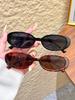 2Pcs Oval Narrow Frame Women's Sunglasses Set, Two Colors, No Style Preference, Fashionable Outfits, Street Photography, Driving