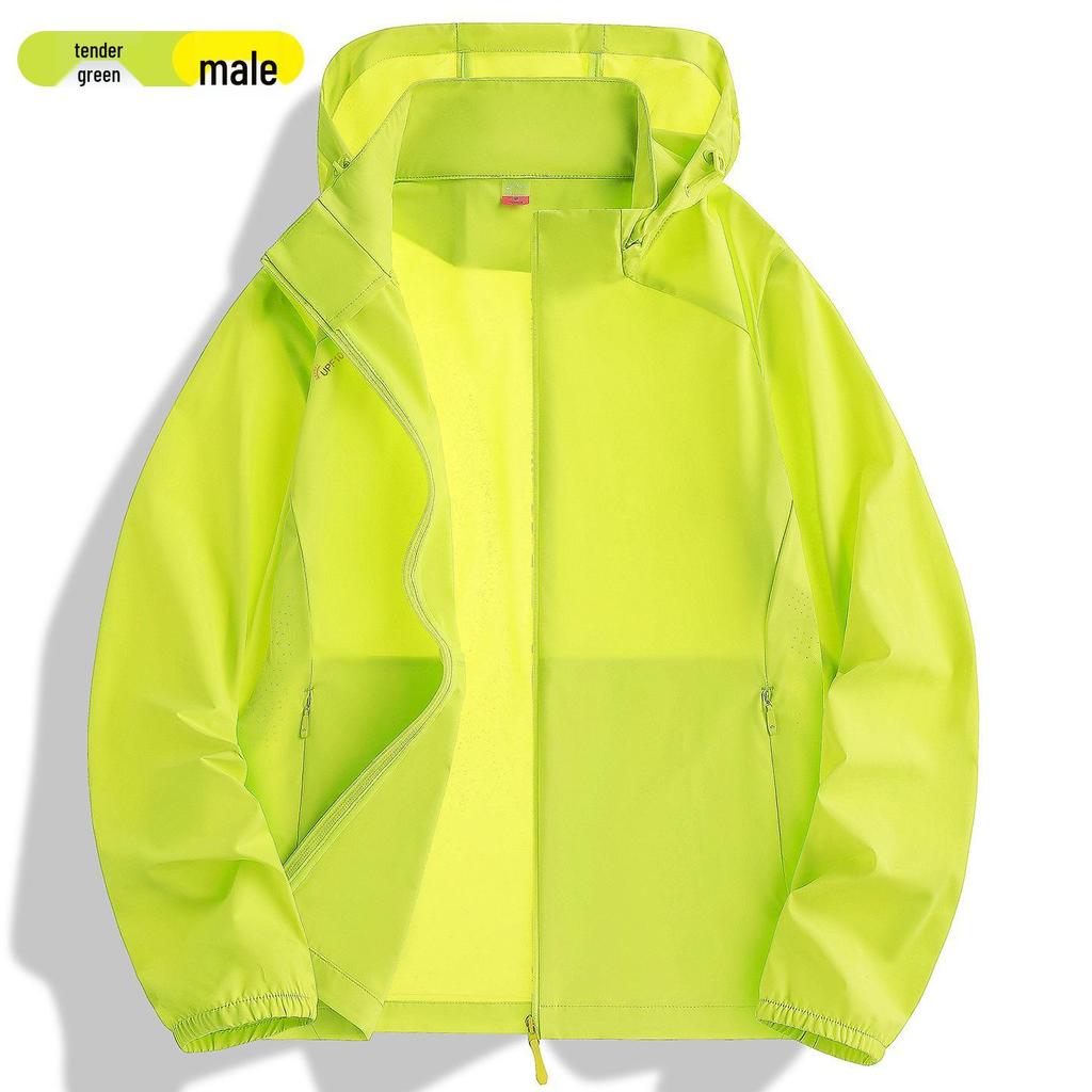Unisex Summer UV Protection Hooded Windbreaker: Lightweight Nylon Ice Silk Fishing Suit