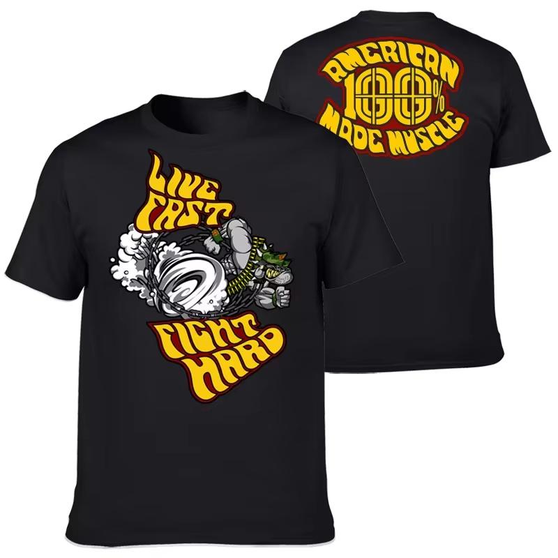 2025 John Cena Short-sleeved T-shirt Men's Pure Cotton Never Give Up Print Youth Casual Short-sleeved Summer Top Unisex Fashoin