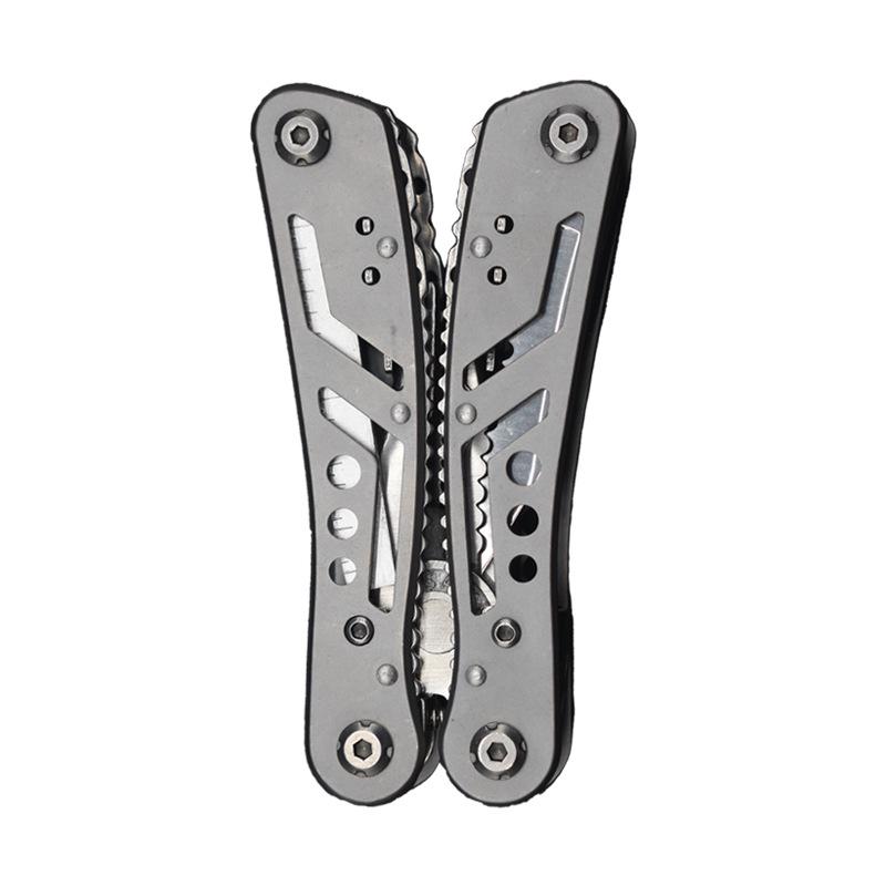 Outdoor Multi-Tool Folding Pliers with Three-Hole Design - Silver Multifunctional Jeep Combination