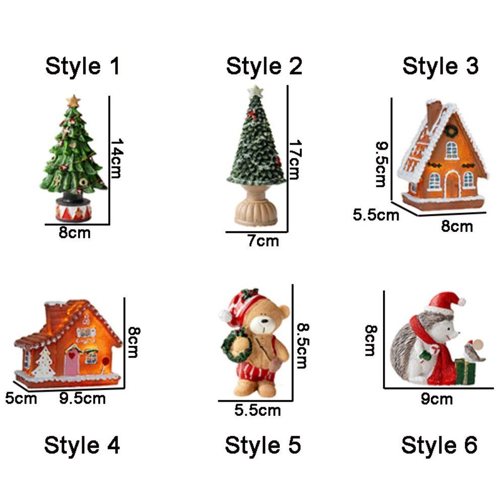 Handmade Mini House Figurine Resin Crafts Desktop Ornament Christmas Decoration