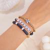 3 Pcs Football Basketball Baseball Volleyball Bracelet Soft Clay Pottery Gold Color Beads Bangle Unisex Student Sports Jewelry