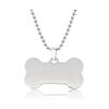 Personalized Stainless Steel Bone Pendant Necklace with Beaded Chain