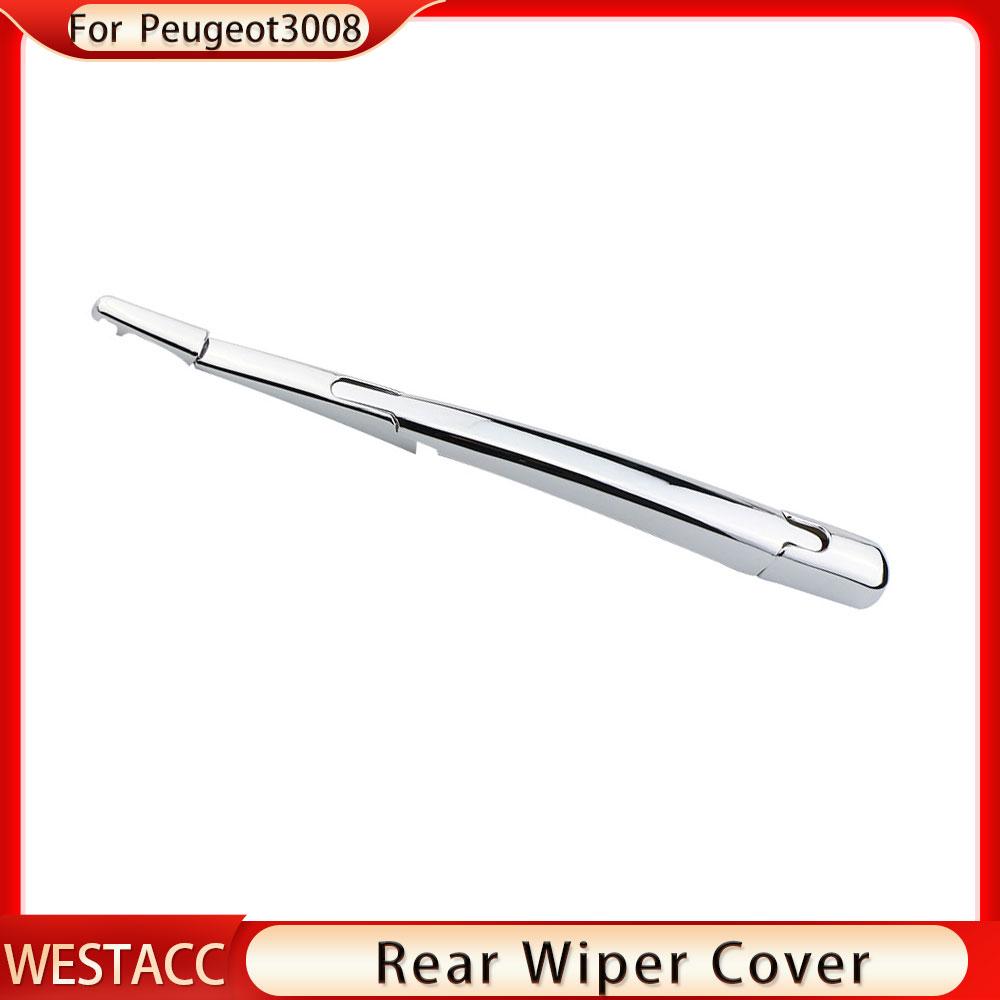 4Pcs Chrom Auto Heckscheibe Wischer Abdeckung Trim für Peugeot 3008 2013 2014 2015 Zurück Windschutzscheibe Aufkleber Styling