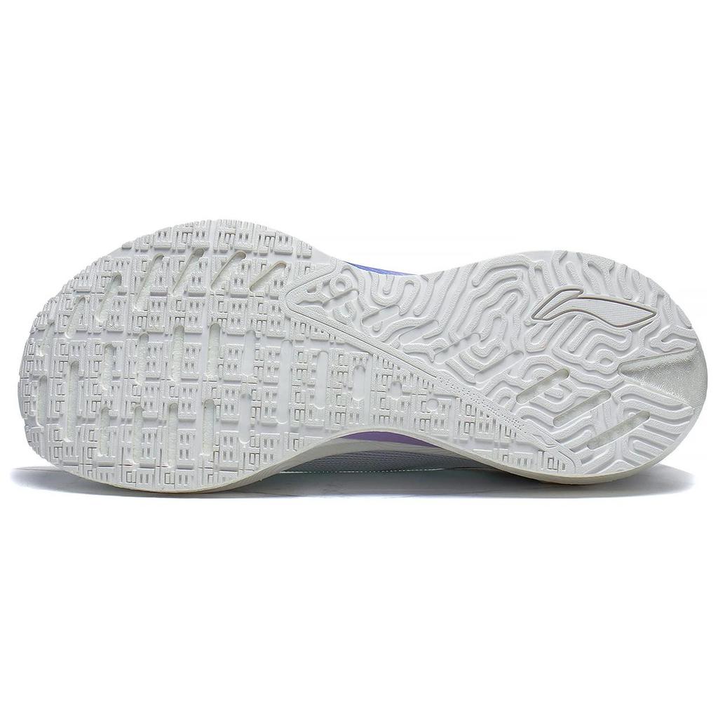New LiNing Jueying Essential Cushioning Anti Slip And Wear Resistant Low Top Running Shoes Women's White Blue Purple ARRT008-11