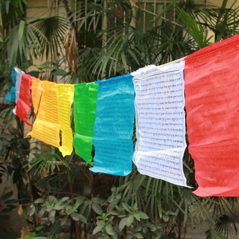 Colorful Prayer Flags Do Not Move The Buddha Flag/Auspicious Prayer Flags Wind Horse Flags with A Length of 5 Meters Silk Cloth