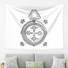 Solomon Circle Goetia Black N White Tapestry Decoration Art Aesthetic Tapestries for Living Room Home Wall Cloth Wall Hanging